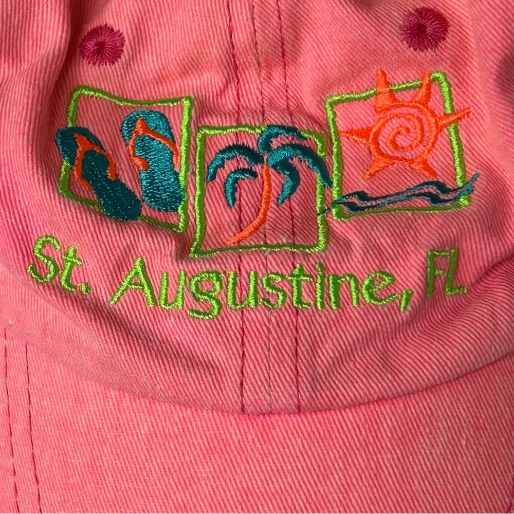 St. Augustine Fl., Pink Embroidered Hat‎